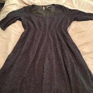 SWAK Gray Lace Dress 3/4 Sleeves EUC 1X